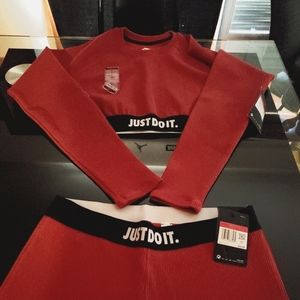 NIKE wens mauve tight fit 7/8 leggings size L